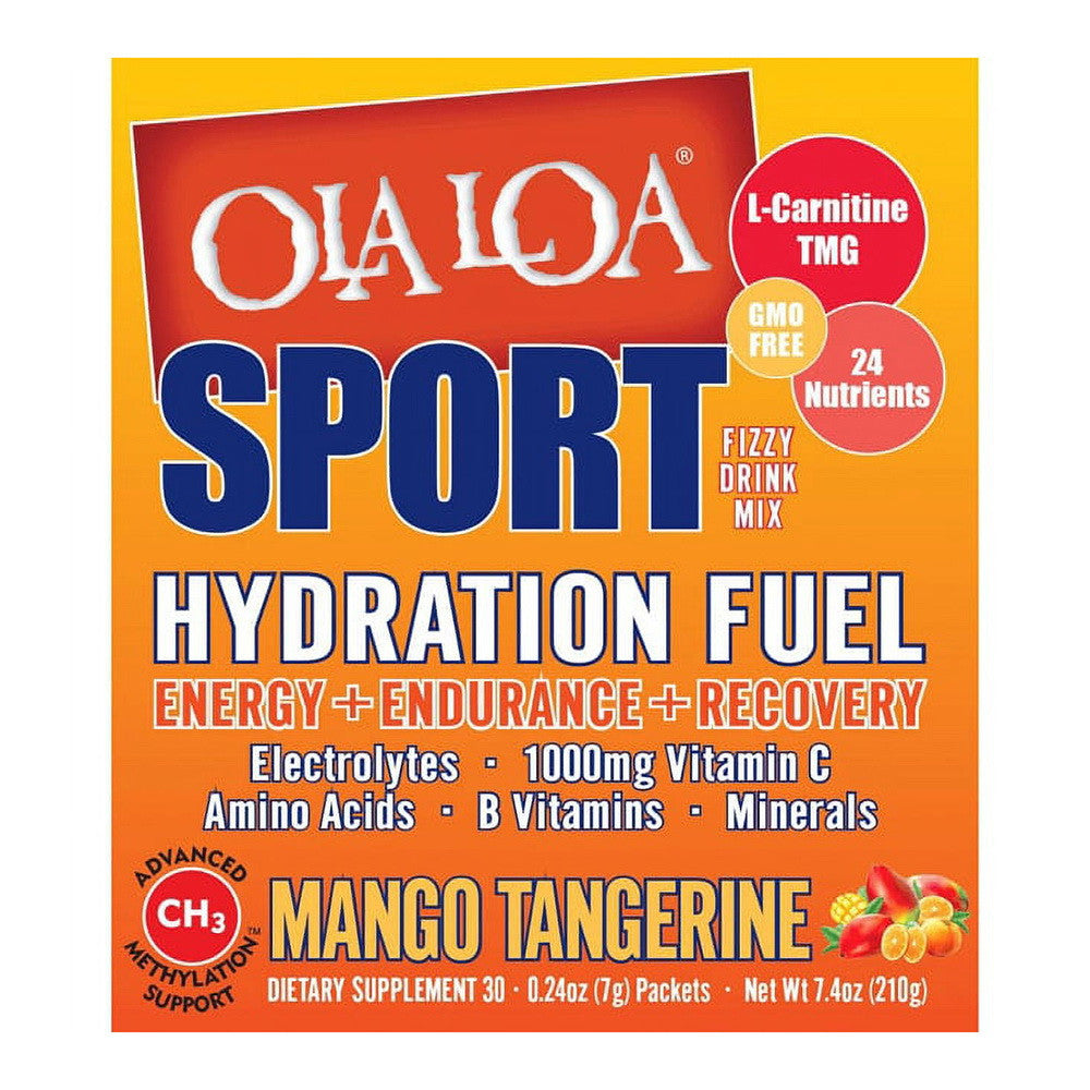 Ola Loa Sport Effervescent Vitamin Drink Mix, Mango Tangerine, 30 Ea